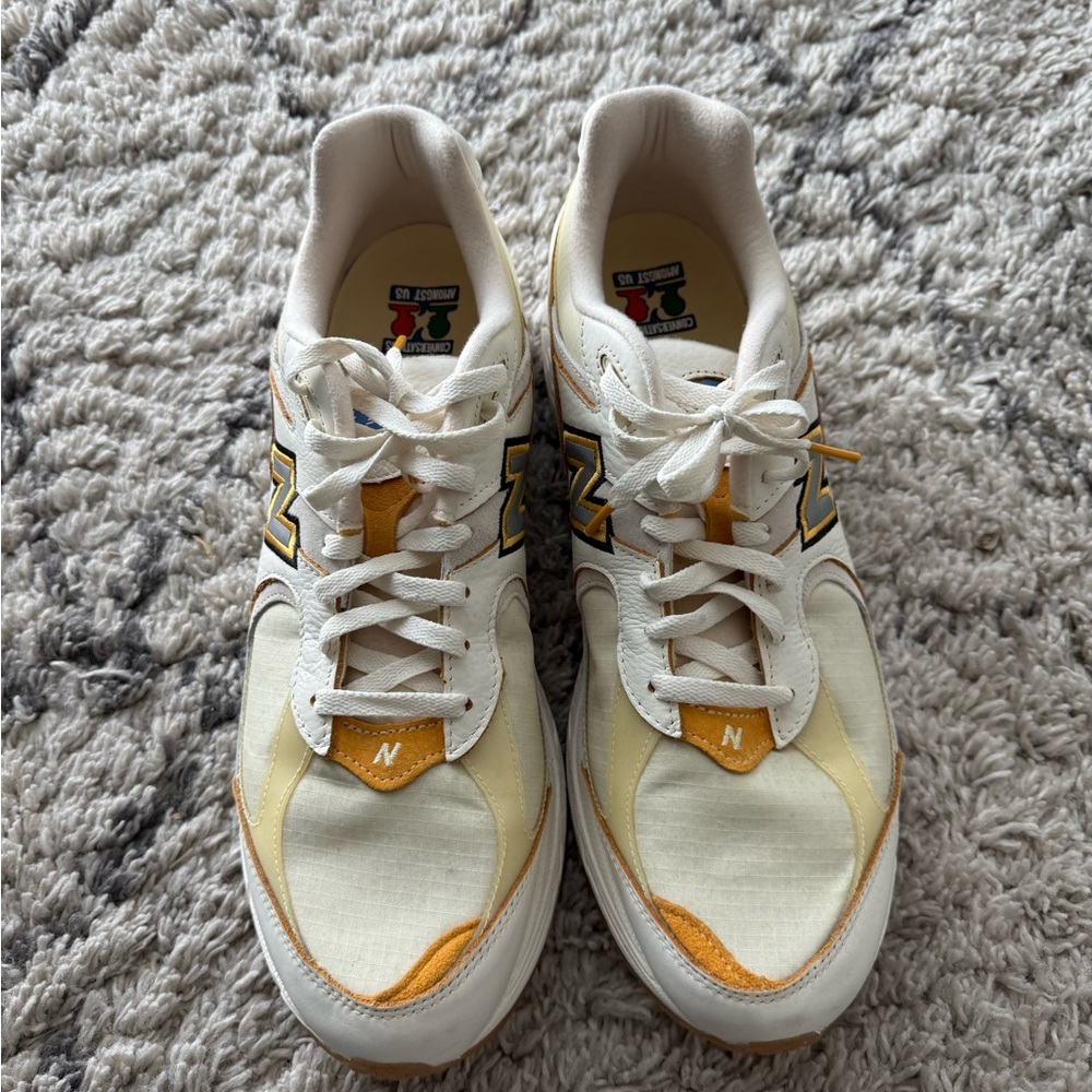 New Balance Cream and Orange Athletic Shoes